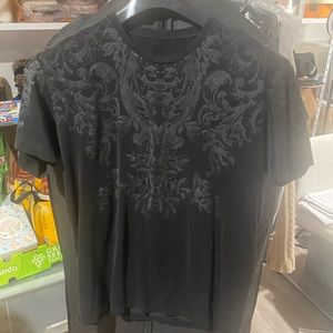 Dolce&gabbana wool black tribe design logo faded t shirt